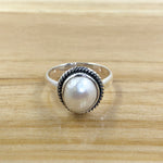 Sterling Silver Pearl Ring with Twist