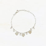 Sterling Silver Dangle Heart Bracelet