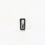 Fashion Rectangle Black Stone Ring