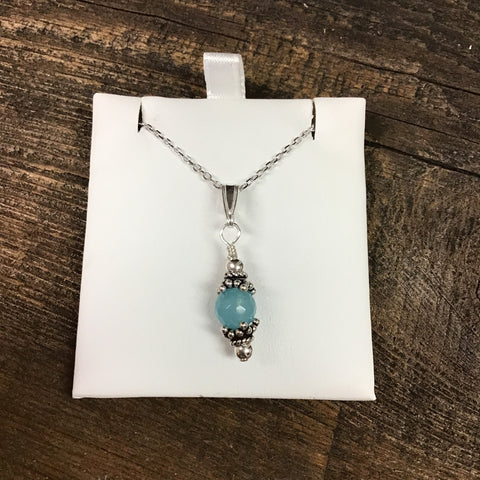 Sterling Silver Aqua Necklace