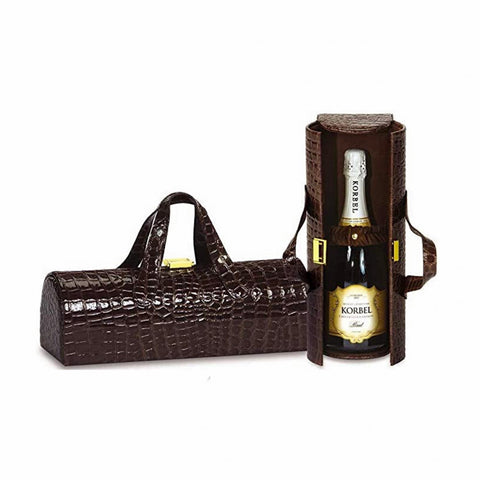 Chocolate Croc Single Bottle Wine Carrier