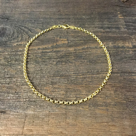 Sterling Silver Gold Plated 9" Anklet