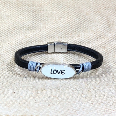 Magnetic Faux Leather LOVE Bracelet