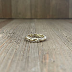 Sterling Silver Gold Tone Stud Rope Ring