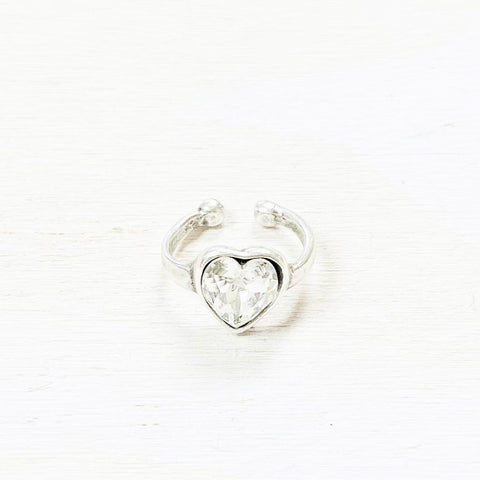 Fashion Clear Heart Stone Ring