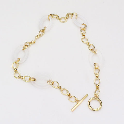 Fashion Oval Link Toggle Necklace