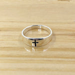 Sterling Silver Thin Cross Band Ring