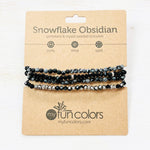 Snowflake Obsidian Bracelet Set