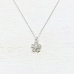 Sterling Silver Princess Collection CZ Flower Necklace