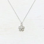 Sterling Silver CZ Flower Necklace