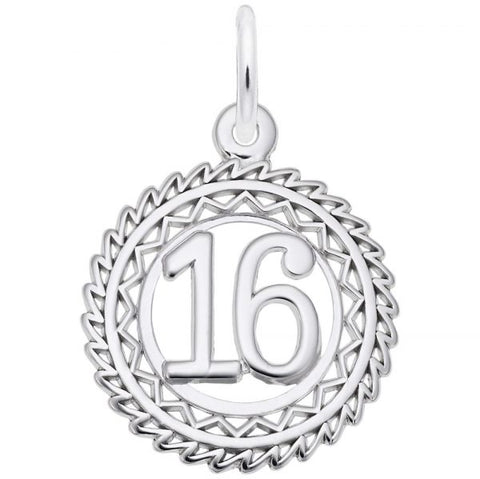 Sterling Silver Victory Number 16 Charm