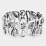 Fashion Abstract Silver Tone Stretch Bracelet