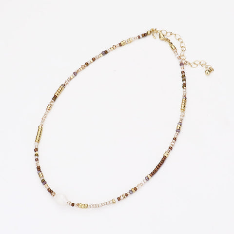 Fashion Pearl Brown Beaded Necklace