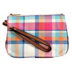 Bright Multicolor Plaid Cosmetic Wristlet