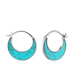 Tidal Turquoise Crescent Hoops
