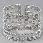 Fashion Rhinestone Pave Cuff Bracelet