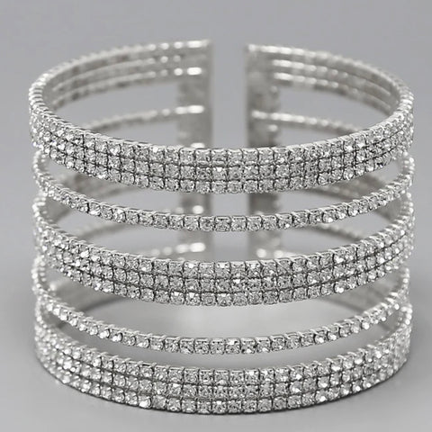 Fashion Rhinestone Pave Cuff Bracelet