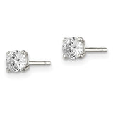 Sterling Silver CZ 4mm Studs