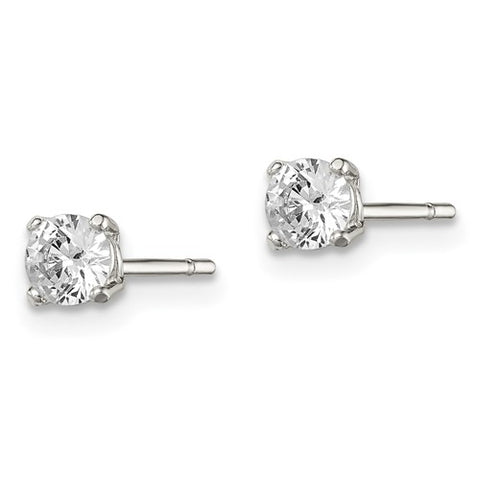 Sterling Silver CZ 4mm Studs