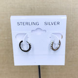 Sterling Silver CZ Mini Huggie Hoops