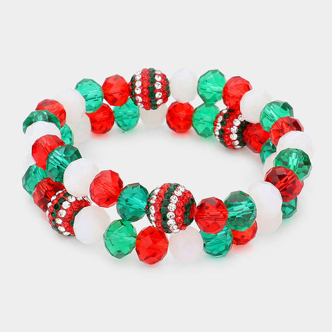 Fashion Christmas Stretch Bracelet Set of 2