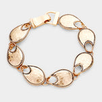 Fashion Gold Tone Cut Out Teardrop Magnetic Bracelet