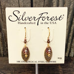 Mixed Metal Leaf Dangle Earrings