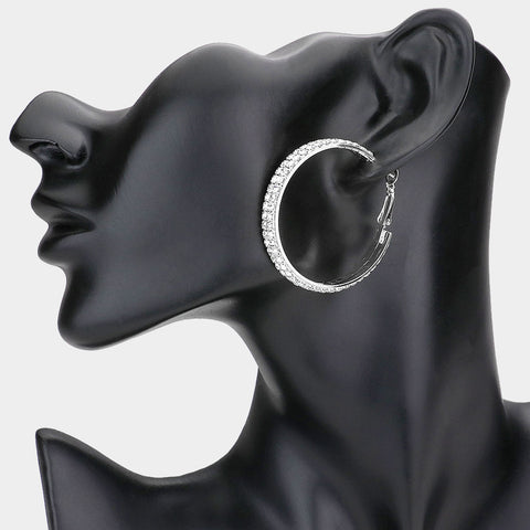 Fashion Double Row Rhinestone Hoops