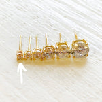 Sterling Silver 2mm Yellow CZ Studs