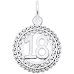 Sterling Silver Victory Number 18 Charm