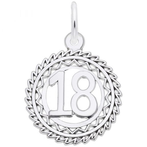 Sterling Silver Victory Number 18 Charm