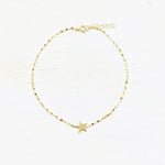 Sterling Silver Gold Tone Star Anklet