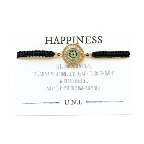 Happiness Bracelet - Black Cord