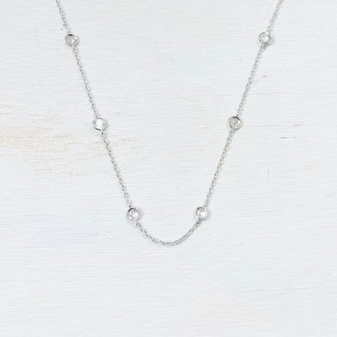 Sterling Silver CZ By The Yard Necklace