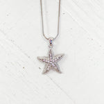 Fashion Crystal Star Fish Snake Chain Necklace