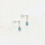 Sterling Silver March Dangle Earrings