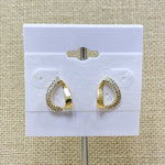 Fashion Half Pave Twist Studs