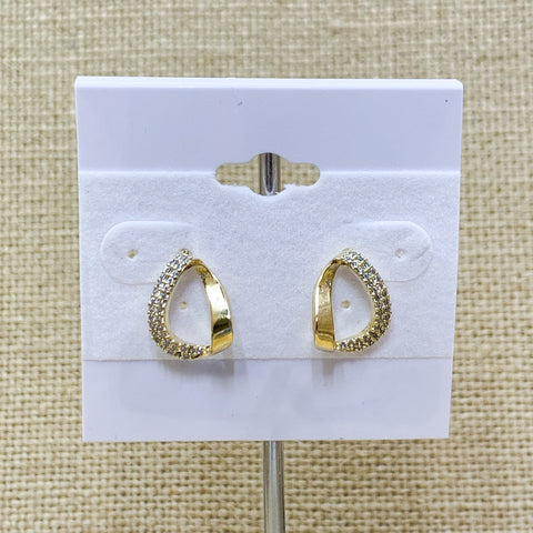 Fashion Half Pave Twist Studs