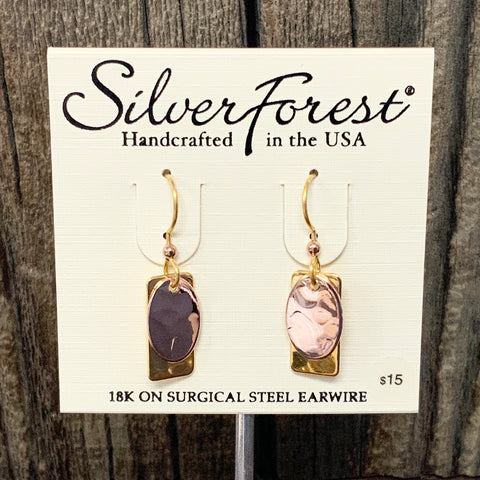 Gold and Rose Gold Layered Shape Earrings