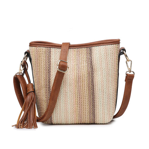 Autumn Multi Stripe Crossbody With Tassel