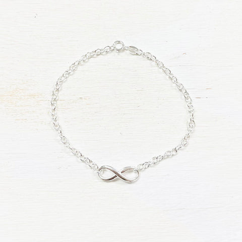 Sterling Silver Infinity Bracelet 8”