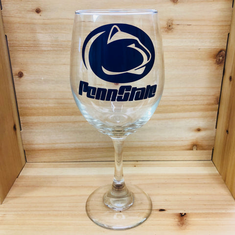 Penn State Stemmed Wine Glass