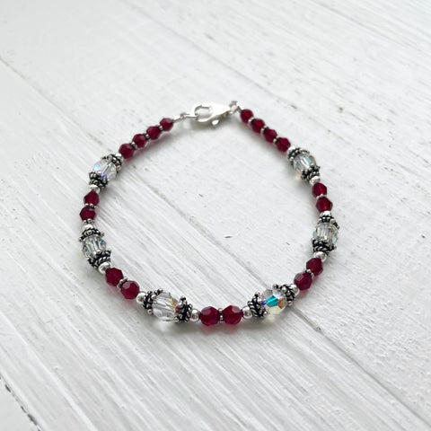 Sterling Silver July Bracelet