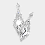 Fashion Silver Tone Rhinestone Dangle Earrings