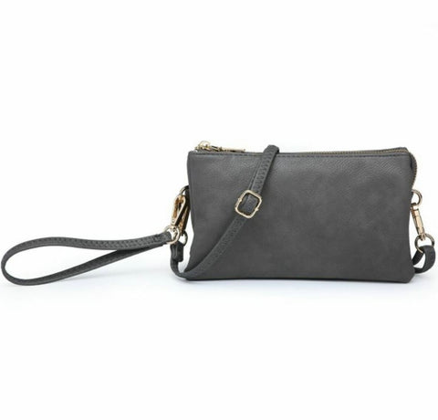 Riley Charcoal Compartment Wristlet/Crossbody