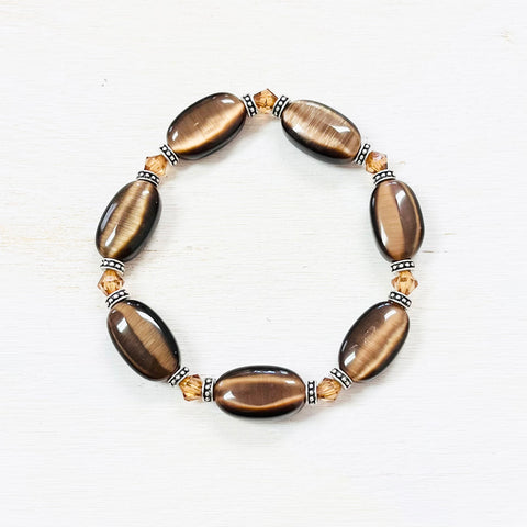 Fashion Brown Stone Stretch Bracelet