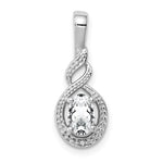Sterling Silver April Genuine White Topaz & Diamond Necklace