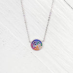 Rainbow Disc Fashion Necklace