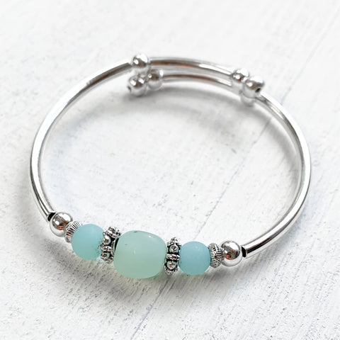 Seafoam Sea Glass Bracelet