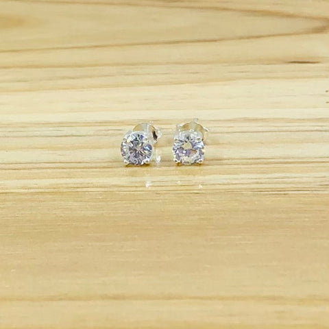 Sterling Silver CZ Stud Earrings